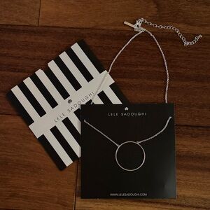 Lele Sadoughi Silver Circle Necklace